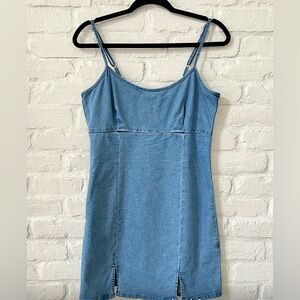Retro Denim Mini Dress Spaghetti Strap
